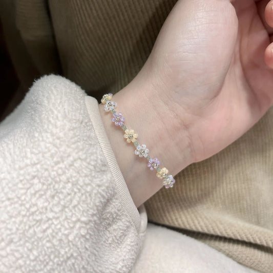 LZ Fashion Crystal Flower Friendship Bracelet