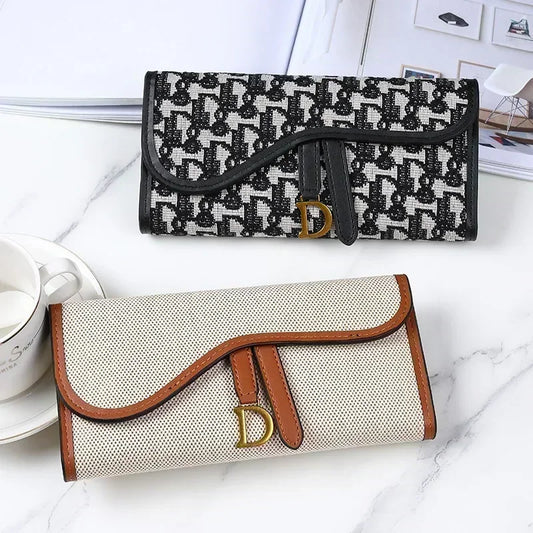 Retro Wallet Women'S Long Large Capacity Buckle Multi Carda Multi Functional Trifold Handbag Card Wallets Coin Purse Cute Wallet
