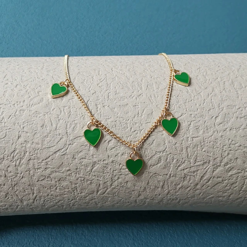 LZ New Fashion Colored Heart Necklace
