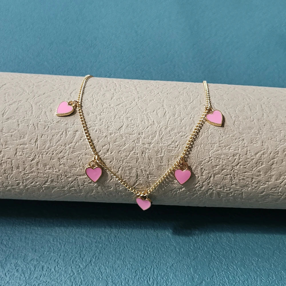 LZ New Fashion Colored Heart Necklace