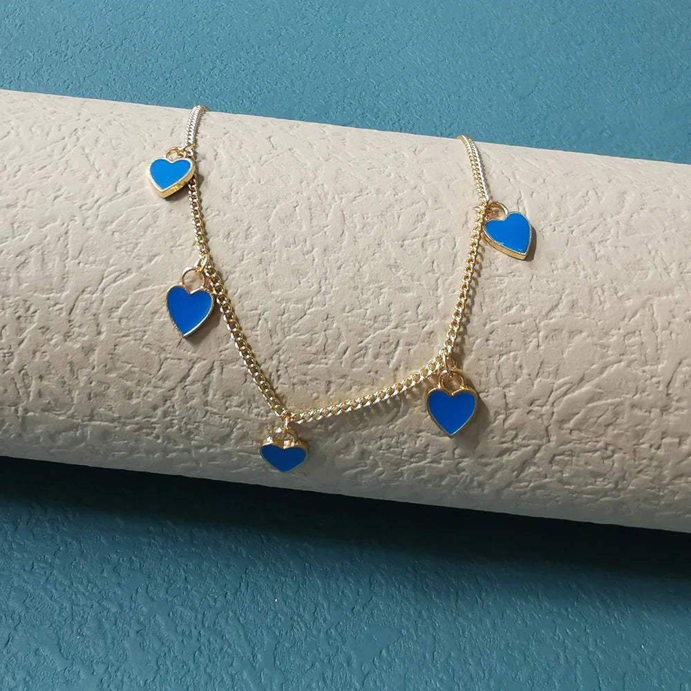 LZ New Fashion Colored Heart Necklace