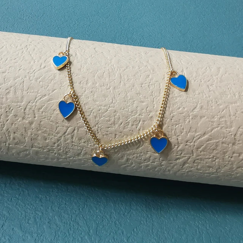 LZ New Fashion Colored Heart Necklace