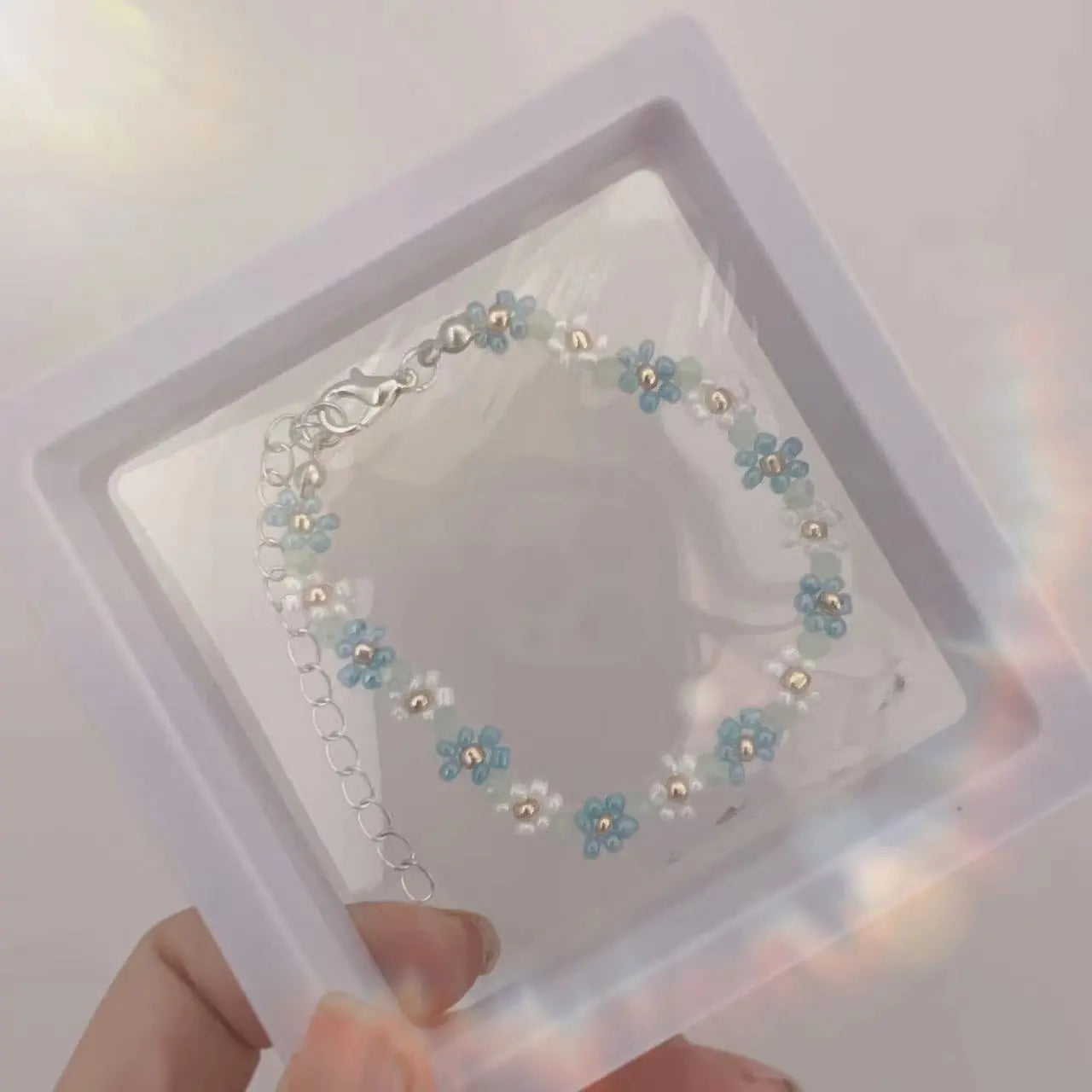 LZ Fashion Crystal Flower Friendship Bracelet
