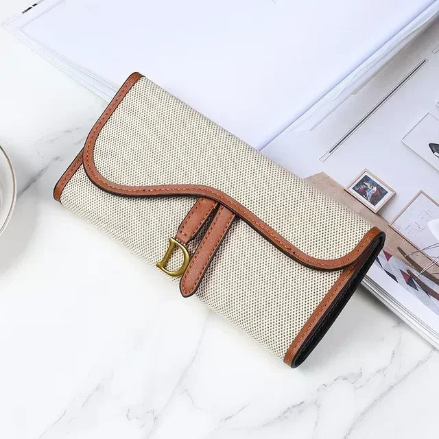 Retro Wallet Women'S Long Large Capacity Buckle Multi Carda Multi Functional Trifold Handbag Card Wallets Coin Purse Cute Wallet
