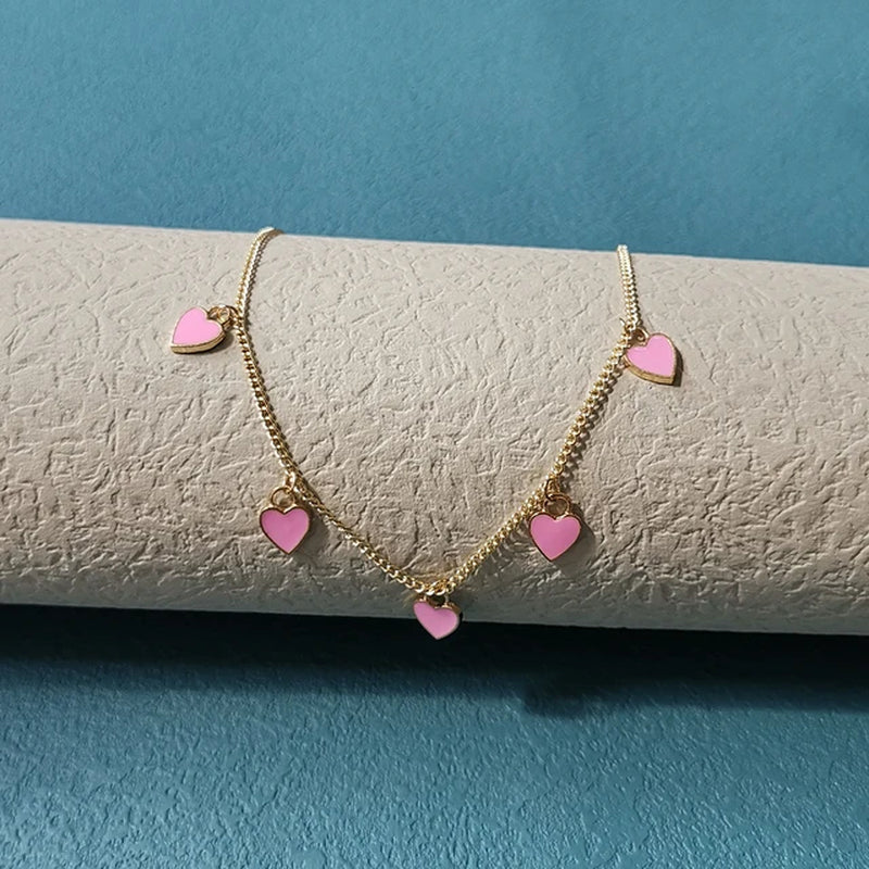 LZ New Fashion Colored Heart Necklace