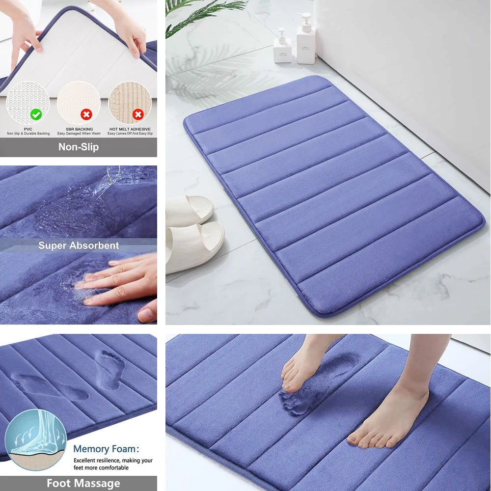 LZ Memory Foam Machine Wash Bath Rug